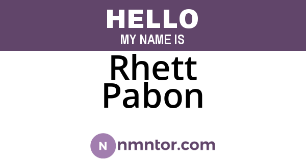 Rhett Pabon