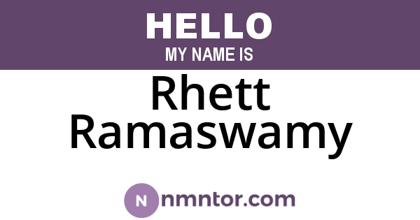 Rhett Ramaswamy