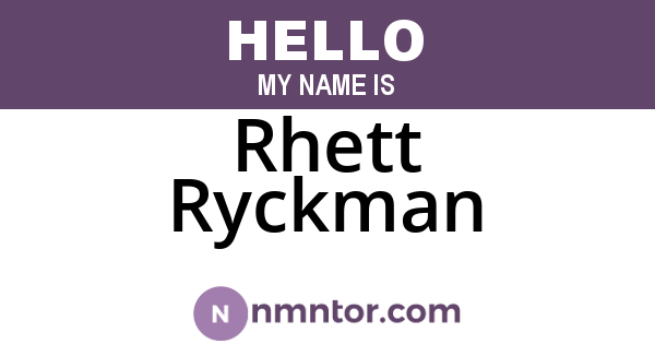 Rhett Ryckman