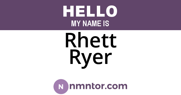 Rhett Ryer