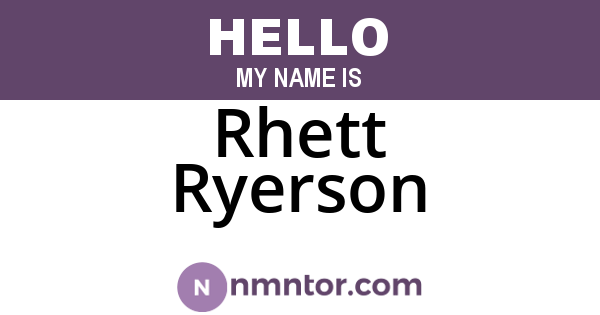 Rhett Ryerson