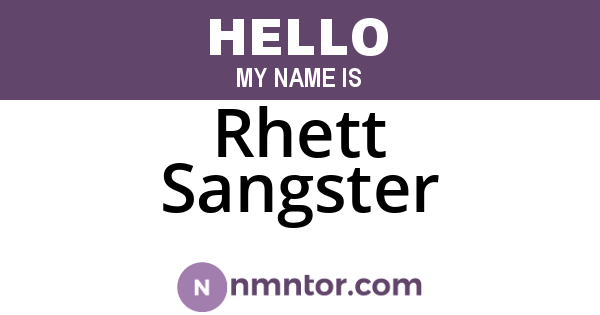 Rhett Sangster