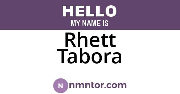 Rhett Tabora
