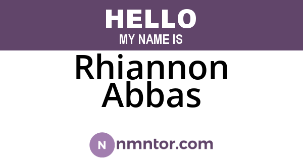 Rhiannon Abbas