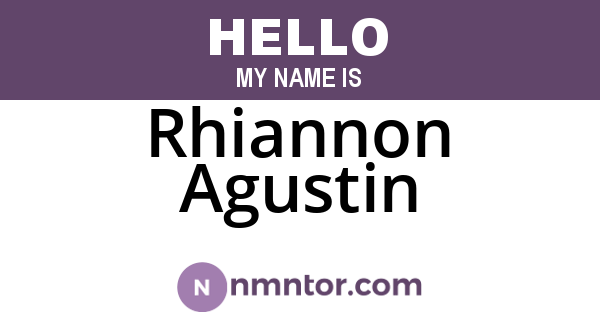 Rhiannon Agustin