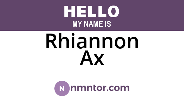 Rhiannon Ax