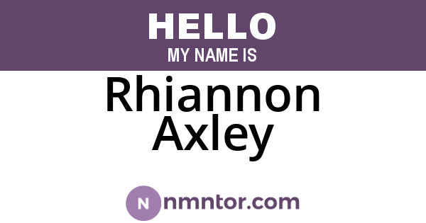 Rhiannon Axley
