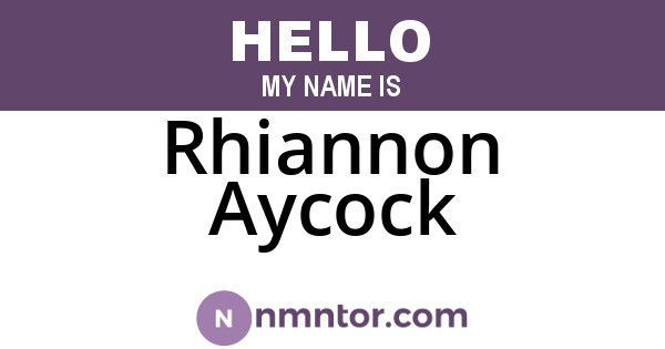 Rhiannon Aycock