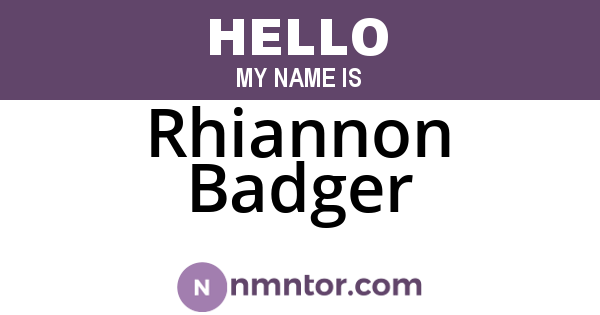 Rhiannon Badger