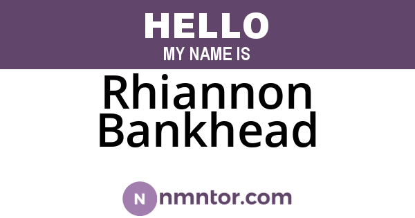 Rhiannon Bankhead