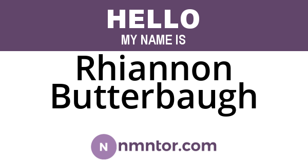 Rhiannon Butterbaugh