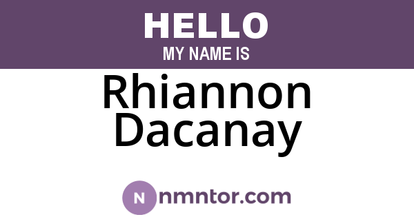 Rhiannon Dacanay