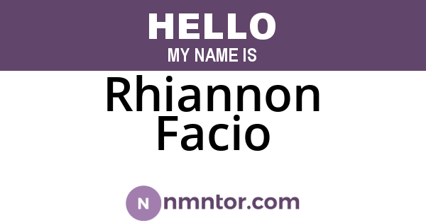 Rhiannon Facio