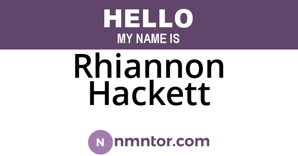 Rhiannon Hackett
