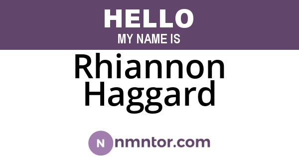 Rhiannon Haggard