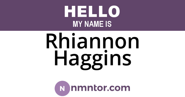 Rhiannon Haggins