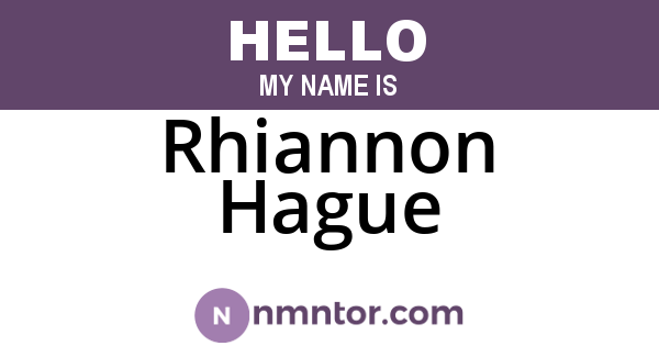 Rhiannon Hague