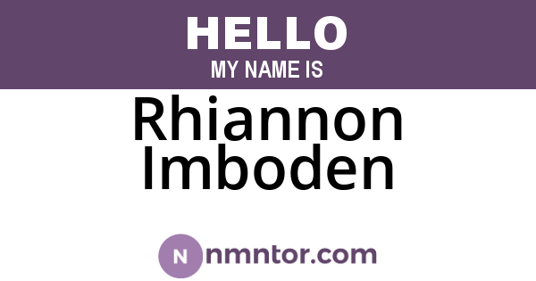 Rhiannon Imboden