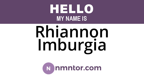 Rhiannon Imburgia