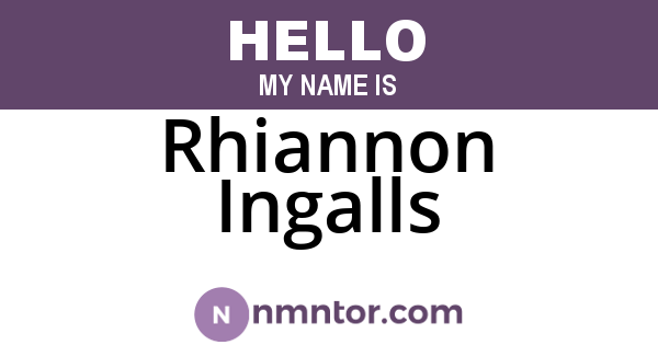 Rhiannon Ingalls