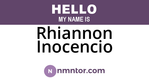 Rhiannon Inocencio