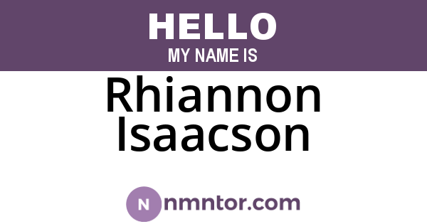 Rhiannon Isaacson