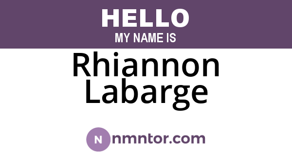 Rhiannon Labarge