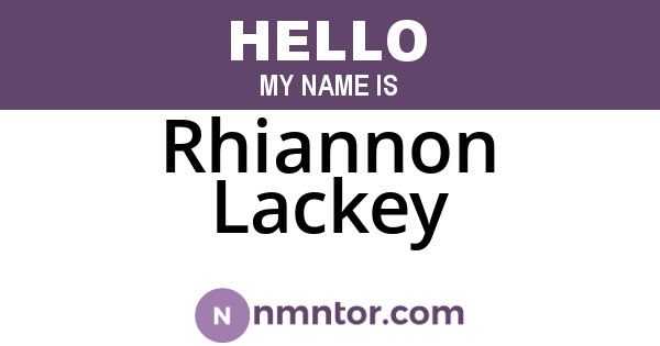 Rhiannon Lackey