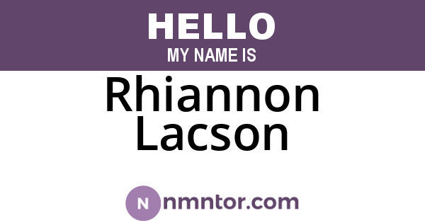 Rhiannon Lacson