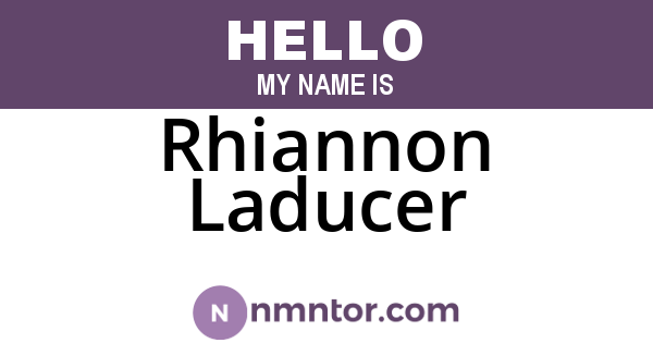 Rhiannon Laducer