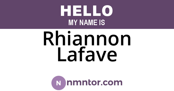 Rhiannon Lafave