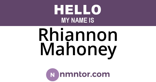 Rhiannon Mahoney