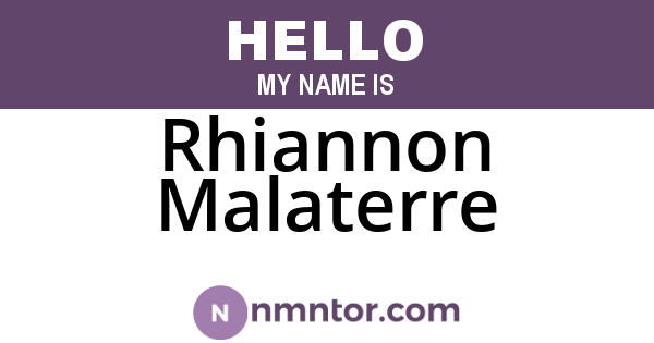 Rhiannon Malaterre