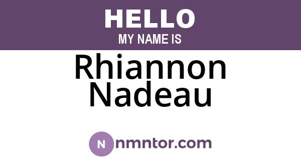 Rhiannon Nadeau