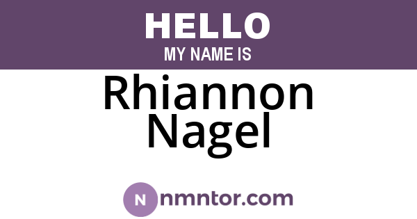Rhiannon Nagel