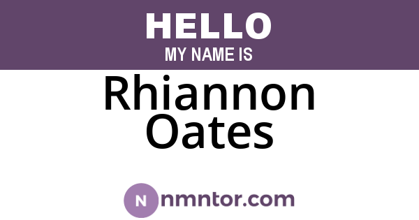 Rhiannon Oates