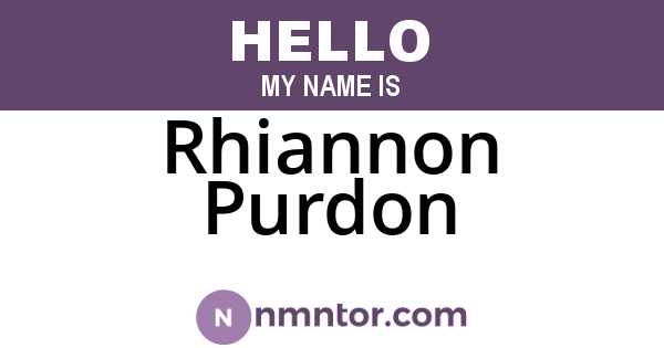 Rhiannon Purdon
