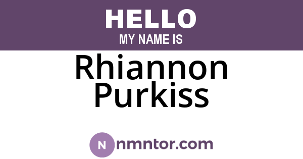 Rhiannon Purkiss