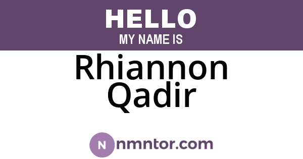 Rhiannon Qadir