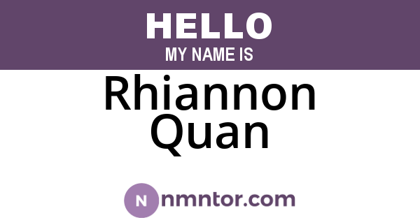 Rhiannon Quan