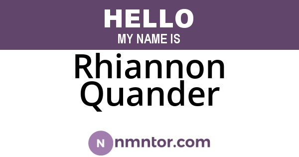 Rhiannon Quander