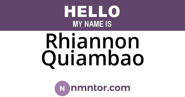 Rhiannon Quiambao