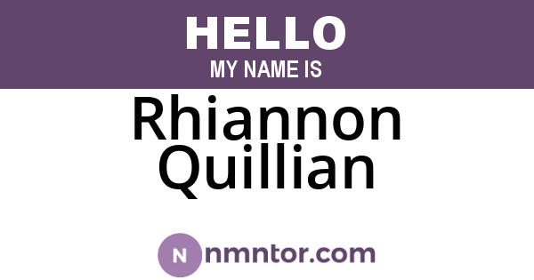 Rhiannon Quillian