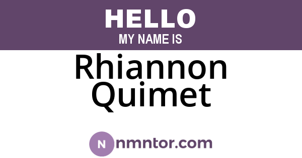 Rhiannon Quimet