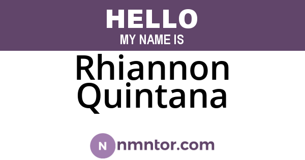 Rhiannon Quintana