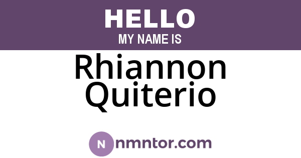 Rhiannon Quiterio