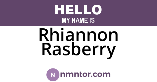 Rhiannon Rasberry