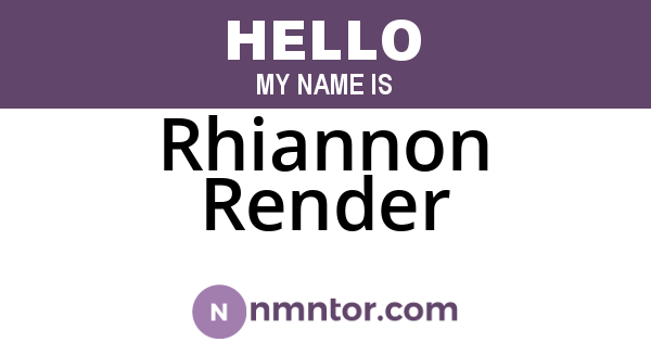 Rhiannon Render
