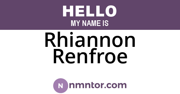 Rhiannon Renfroe