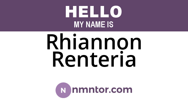 Rhiannon Renteria